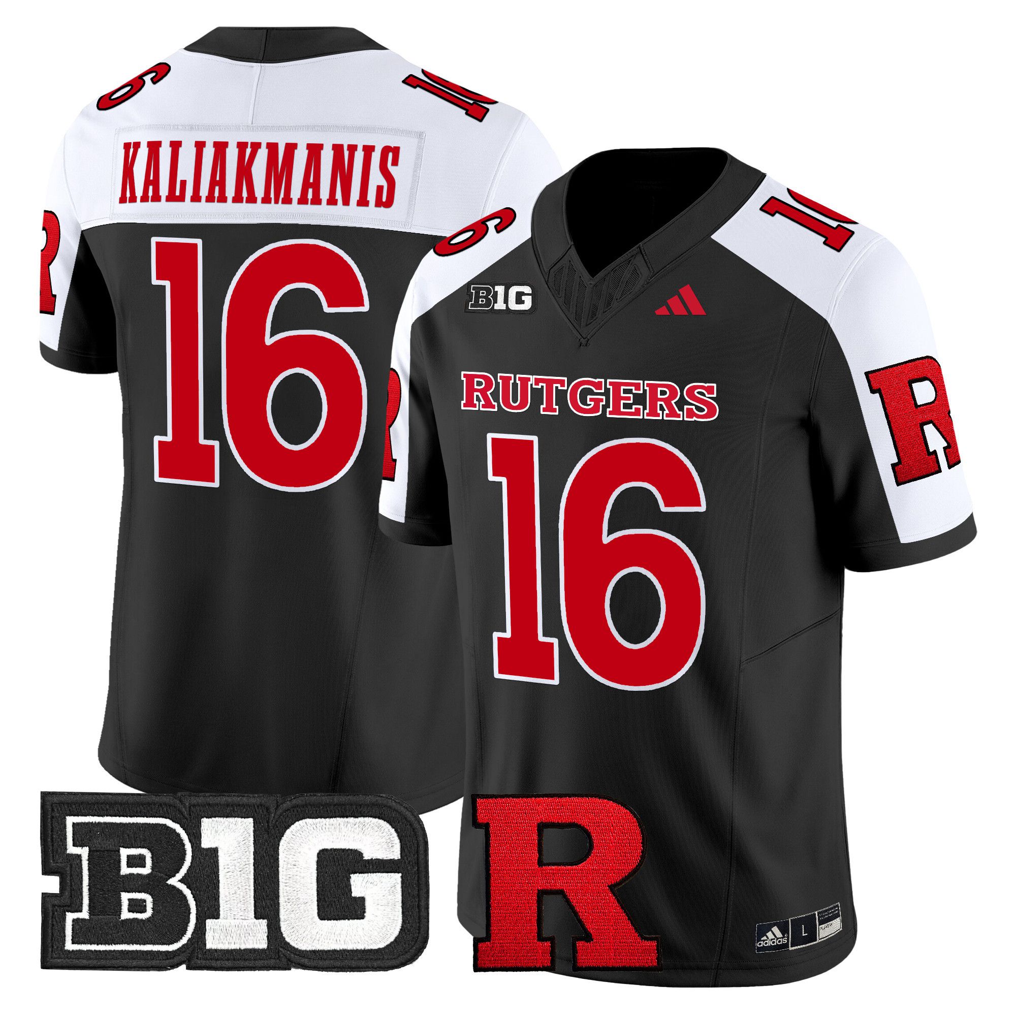 Men Rutgers Scarlet Knights #16 Kaliakmanis Black 2024 Vapor Limited NCAA Jersey